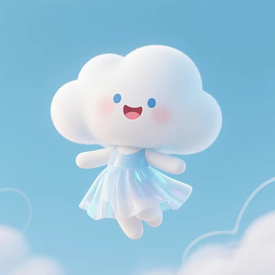 Cloud ip cartoon characters 3d model