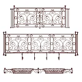 Ornate Iron Fence Design With Intricate Scroll Patterns And Hanging Decor Elements 3d model