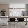 Modern Dining Table and Chair Combination 3d model