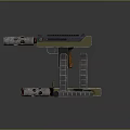 Three Mechanical Firearm Models Showcasing Barrel Magazine and Assembled Components