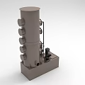 Industrial Equipment Tower Structure With Circular Ports And Base Piping System