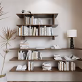 Quiet bookshelf books 3d model