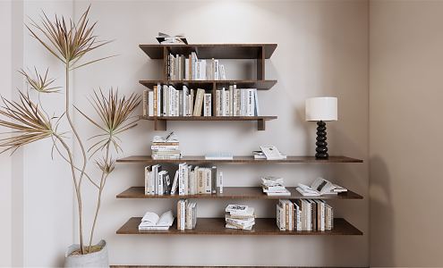 Quiet bookshelf books 3d model