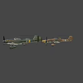 Detailed Green Military Fighter Aircraft With Cross Markings On Wings Propeller And Bombs