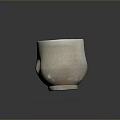 Handcrafted Ceramic Cup For Everyday Use With Shell Texture And Bottom Spots 3d model