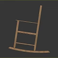 Comfortable Wooden Rocking Chair With Slat Back Armrests And Natural Wood Finish