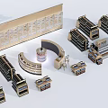 Various Modern Display Shelves with Different Structures and Designs for Retail Stores 3d model