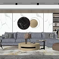Modern Sofa Coffee Table Combination Simple 3d model