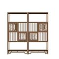 Traditional Chinese Wooden Curio Shelf Featuring Lattice Design And Open Storage Compartments
