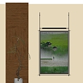 Modern metal rod decorative painting 3d model