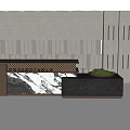 Front desk, reception desk, end view desk 3d model