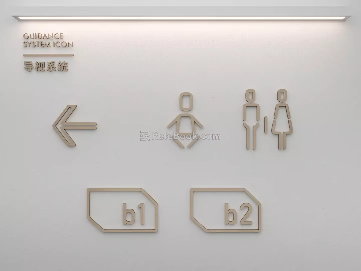 Guide indication metal word pointing 3d model