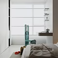 Modern Kids Bedroom With Decorative Art Plush Toys And Cozy Bed