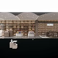 Modern Liquor Store Interior Design With Shelves Wine Bottles And White Counter