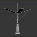 Solar Energy Equipment With Radial Blue Solar Panels And Stable Support Structure