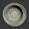 Vintage White Bowl On Blue Floral Porcelain Plate Everyday Tableware