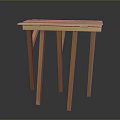 Wooden Household Table With Rectangular Top And Four Slender Legs