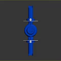 Blue Industrial Equipment With Motor White Support Rods And Pipe Connections