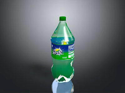 Refreshing Sprite Green Bottle Carbonated Soft Drink With Lemon Lime Flavor 3d model