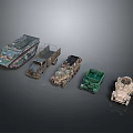 Military Tank Models With Camouflage Patterns And Various Designs 3d model