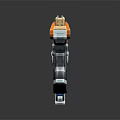 Futuristic Sci Fi Weapon With Orange Blue Accents Glowing Elements Metallic Frame And Ventilated Design