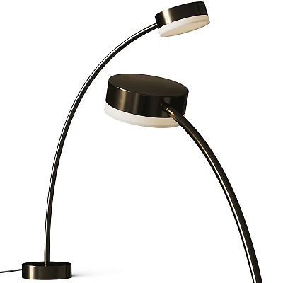 Modern Curved Table Lamp With Black Metal Stand And White LED Shade 3d model
