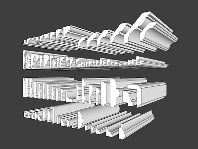 modern plaster line 3d model