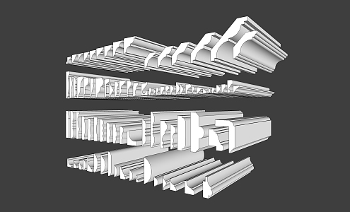 modern plaster line 3d model