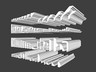 modern plaster line 3d model