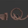 Handcrafted Stoneware Decorative Items With Ring Arch And Curved Strip Shapes