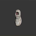 White And Beige Chunky Sneakers With Pink Accents Retro Breathable Mesh Upper And Thick Sole