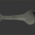 Modern Ceramic Kitchen Spoon With Blue Gray Speckled Texture And Long Handle 3d model