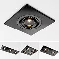Modern Recessed Downlight Spotlight With Black Square Frame And Sleek Ceiling Design 3d model