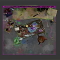 Creative Artisan Workbench Setup With Tools Papers Stool And Paint Bucket