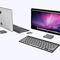 Apple iMac Desktop Computer Setup With Laptop Monitor Keyboard And Mouse