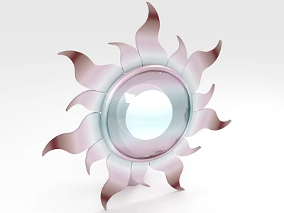 Alien Shaped Table Lamp with Petal Like Design Transparent Circular Light and Pink Purple Hue 3d model