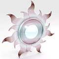 Alien Shaped Table Lamp with Petal Like Design Transparent Circular Light and Pink Purple Hue