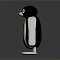Cartoon Penguin Character 3D Model With Black Head White Belly Yellow Accent Standing Pose