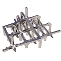Metallic Geometric Grid Structure With Intricate Open Framework And Support Struts