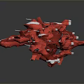 Red And White Space Shuttle Parts Form Intricate Cosmic Structure With Reflective Surfaces