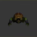 Game Movie Character Green Turtle Warrior With Muscular Build Spiked Shell And Armored Wristbands
