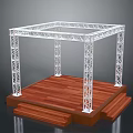Elegant White Metal Frame Platform Furniture With Wooden Floor And Steps