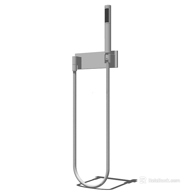 Modern Chrome Shower Head System With Adjustable Arm And Handheld Spray 3d model 