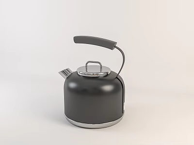 Modern Black Electric Kettle With Metallic Design And Ergonomic Handle 3d model