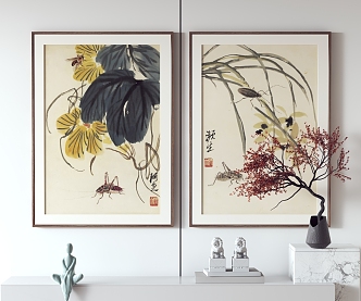 New Chinese-style Plant Painting Hanging Painting Decorative Painting 3d model