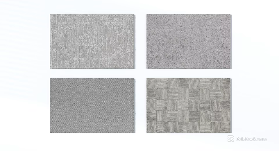 Square Rugs With Various Patterns And Textures For Modern Home Decor 3d model