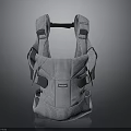 Modern Baby Carrier With Grid Pattern And Gray Adjustable Straps For Comfort