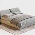 Middle Age Double Bed Fabric Double Bed Floor Bed Corner Fabric Carpet 3d model