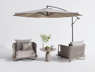 Modern Outdoor Sofa Outdoor Rattan Sofa 3d model