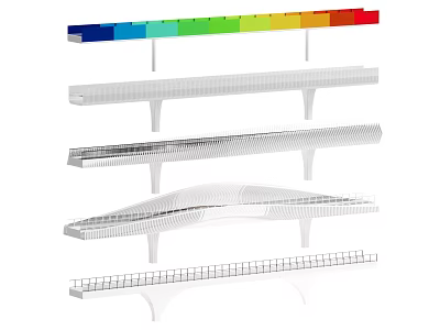 Innovative Modern Landscape Bridge Design Concepts With Vibrant Colors And Structures 3d model